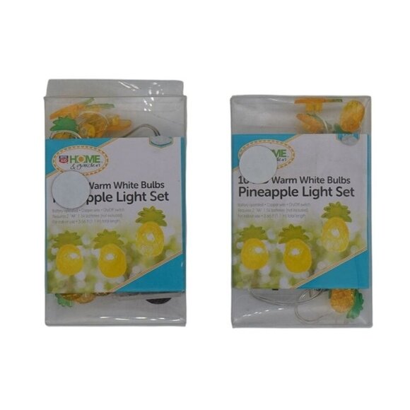 Warm Lights Pineapple LED String Lights – Indoor Use, 2-Pack (3.66 ft Each) - Picture 1 of 5